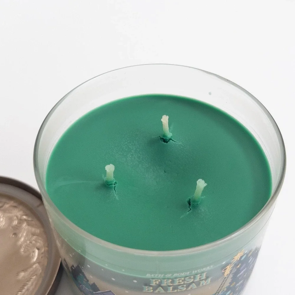 Bath‎ & Body Works Fresh Balsam 3-Wick Candle 14.5 oz Holiday Seasonal HTF